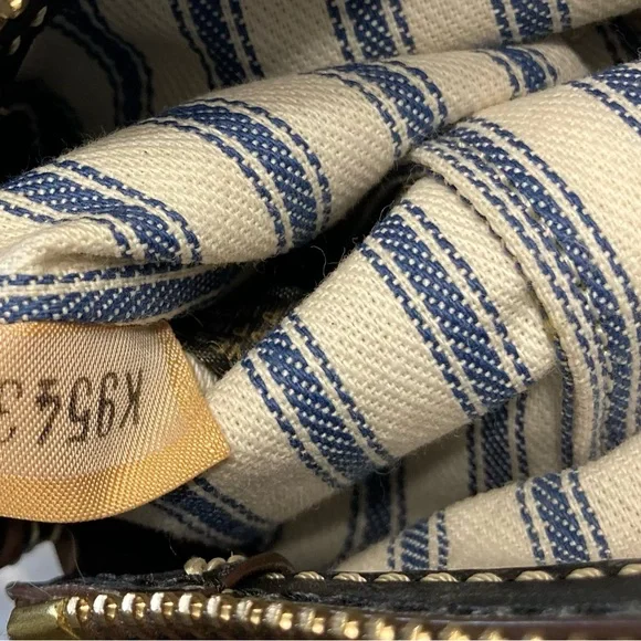 Dooney & Bourke textured tan and brown leather satchel. - Picture 11 of 11